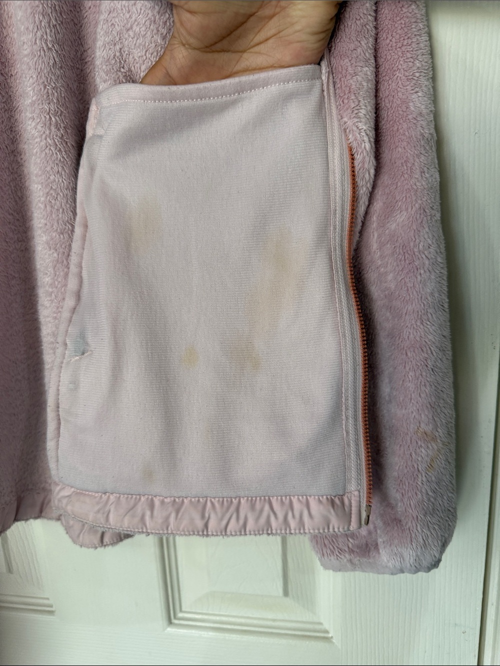The North Face Dusty Pink Plush Full-Zip Hoodie Jacket size medium - Picture 9 of 9